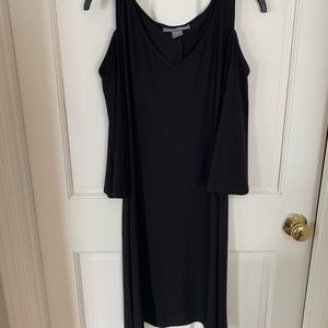 Black cold shoulder dress